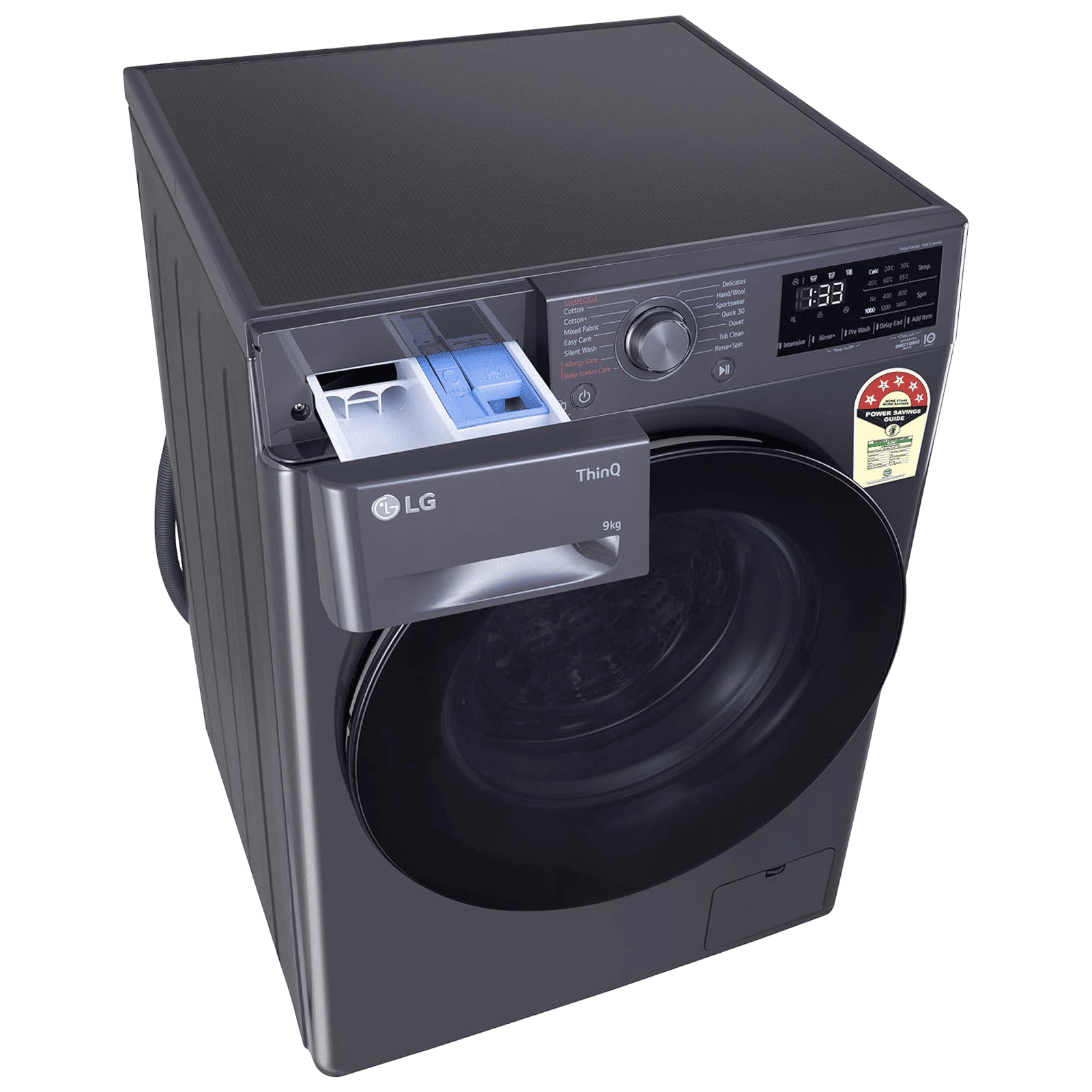 lg 9 kg 5 star direct drive technology steam wash